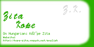 zita kope business card